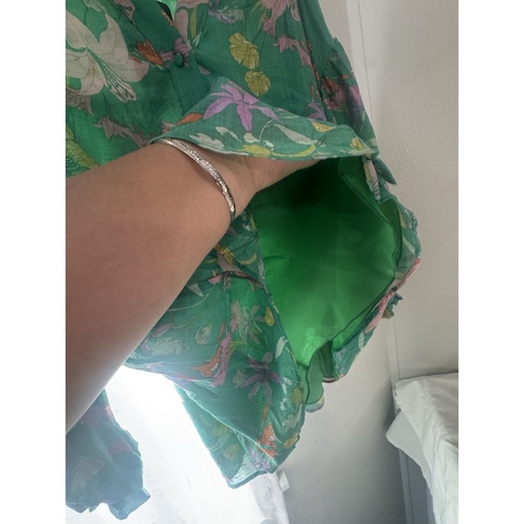 Fate Women's blouse green Floral Print Long Sleeve Zise 1X NWT Multicolor - Picture 9 of 12